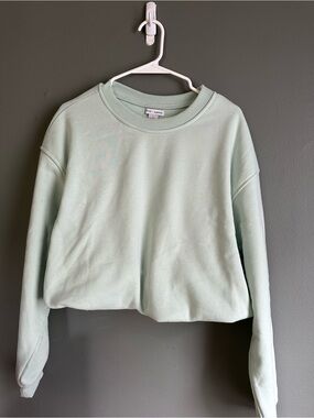 Cropped Mint Crewneck Sweatshirt